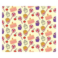 Cupcake Pattern Lollipop Double Sided Flano Blanket (small)  by Wegoenart