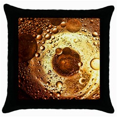 Olive Oil Bubbles Gold Oil Food Throw Pillow Case (black) by Wegoenart