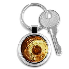 Olive Oil Bubbles Gold Oil Food Key Chain (round) by Wegoenart