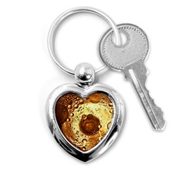 Olive Oil Bubbles Gold Oil Food Key Chain (heart) by Wegoenart