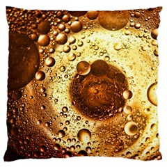 Olive Oil Bubbles Gold Oil Food Large Cushion Case (two Sides) by Wegoenart