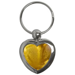 Beer Drink Glass Yellow Cup Bar Key Chain (heart) by Wegoenart