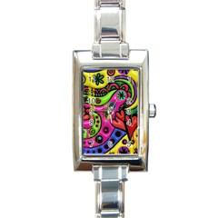 Seamless Texture Pattern Tile Rectangle Italian Charm Watch by Wegoenart