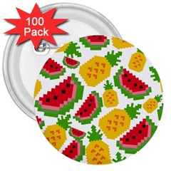 Watermelon Pattern Fruit Summer 3  Buttons (100 pack) 