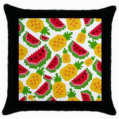 Watermelon Pattern Fruit Summer Throw Pillow Case (Black)