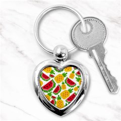 Watermelon Pattern Fruit Summer Key Chain (Heart)