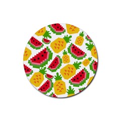 Watermelon Pattern Fruit Summer Rubber Round Coaster (4 pack)