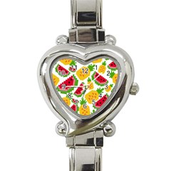 Watermelon Pattern Fruit Summer Heart Italian Charm Watch