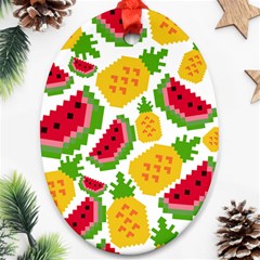 Watermelon Pattern Fruit Summer Oval Ornament (Two Sides)