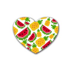 Watermelon Pattern Fruit Summer Rubber Coaster (Heart)