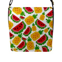 Watermelon Pattern Fruit Summer Flap Closure Messenger Bag (L)