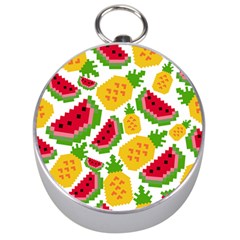 Watermelon Pattern Fruit Summer Silver Compasses