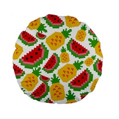 Watermelon Pattern Fruit Summer Standard 15  Premium Flano Round Cushions