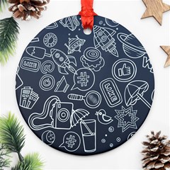 Internet Planet Drink Computer Ornament (round) by Wegoenart