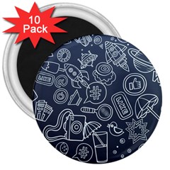 Internet Planet Drink Computer 3  Magnets (10 Pack)  by Wegoenart