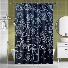 Internet Planet Drink Computer Shower Curtain 48  X 72  (small)  by Wegoenart