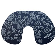 Internet Planet Drink Computer Travel Neck Pillow by Wegoenart