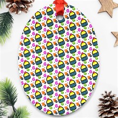 Sweet Dessert Food Cake Pattern Ornament (oval) by Wegoenart