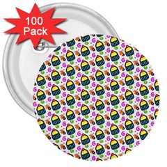 Sweet Dessert Food Cake Pattern 3  Buttons (100 Pack)  by Wegoenart