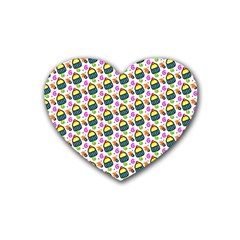 Sweet Dessert Food Cake Pattern Rubber Coaster (heart) by Wegoenart