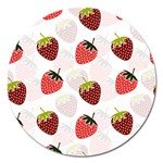 Strawberry Pattern Background Magnet 5  (Round) Front