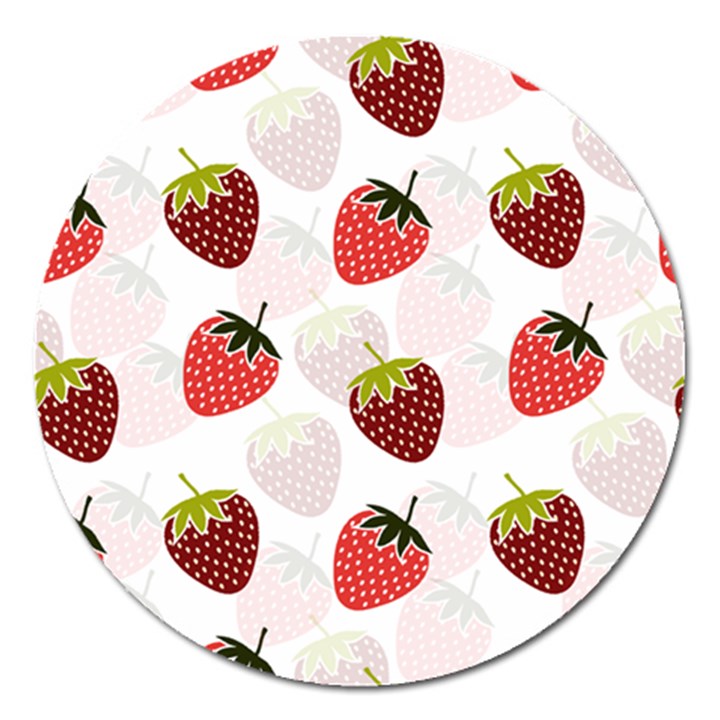 Strawberry Pattern Background Magnet 5  (Round)