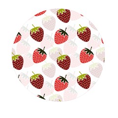 Strawberry Pattern Background Mini Round Pill Box by Wegoenart