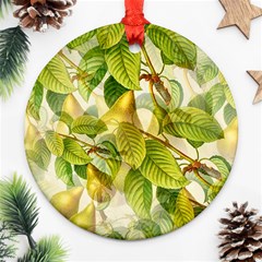 Pear Fruit Tree Organic Pattern Ornament (round) by Wegoenart