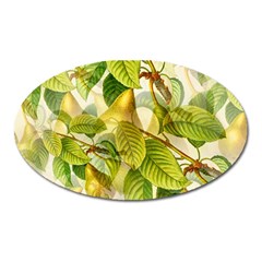 Pear Fruit Tree Organic Pattern Oval Magnet by Wegoenart