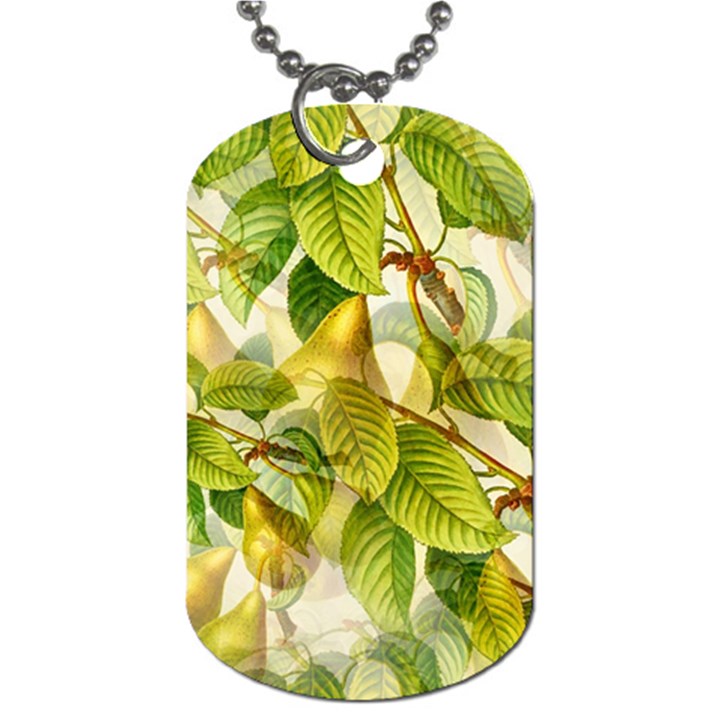 Pear Fruit Tree Organic Pattern Dog Tag (One Side)