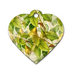 Pear Fruit Tree Organic Pattern Dog Tag Heart (one Side) by Wegoenart