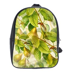 Pear Fruit Tree Organic Pattern School Bag (large) by Wegoenart