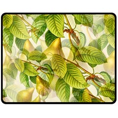 Pear Fruit Tree Organic Pattern Fleece Blanket (medium)  by Wegoenart