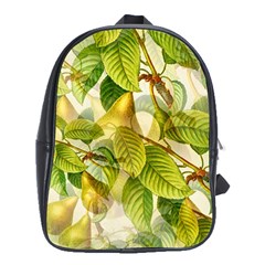 Pear Fruit Tree Organic Pattern School Bag (xl) by Wegoenart