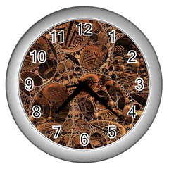 Fractal Render 3d Honeycomb Wall Clock (silver) by Wegoenart