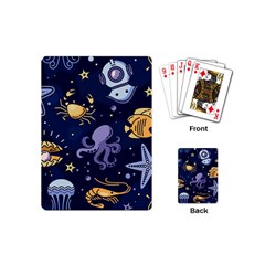 Marine-seamless-pattern-thin-line-memphis-style Playing Cards Single Design (mini)