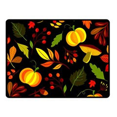 Pumpkin Fall Autumn October Double Sided Fleece Blanket (small)  by Wegoenart