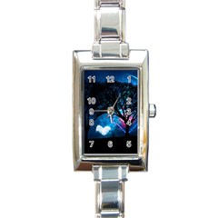 Tree Trees Surreal Universe Silhouette Rectangle Italian Charm Watch by Wegoenart