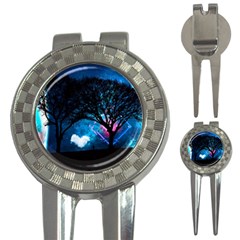 Tree Trees Surreal Universe Silhouette 3-in-1 Golf Divots by Wegoenart