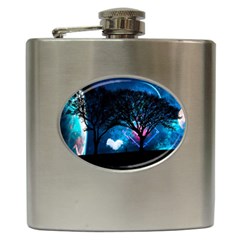 Tree Trees Surreal Universe Silhouette Hip Flask (6 Oz) by Wegoenart