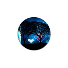 Tree Trees Surreal Universe Silhouette Golf Ball Marker (4 Pack) by Wegoenart