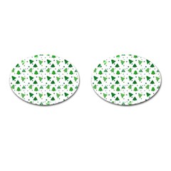 Christmas Tree Pattern Design Cufflinks (oval) by Wegoenart