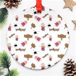 Children Wallpaper Background Round Ornament (Two Sides) Front