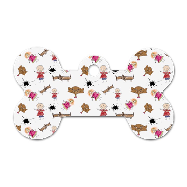 Children Wallpaper Background Dog Tag Bone (One Side)