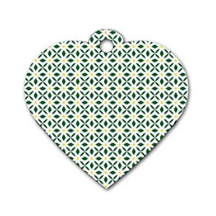 Flower Floral Pattern Design Dog Tag Heart (one Side) by Wegoenart