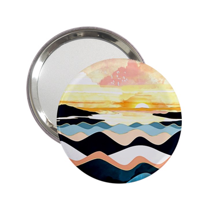 Sea Waves Wave Painting Ocean Water 2.25  Handbag Mirrors