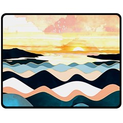 Sea Waves Wave Painting Ocean Water Fleece Blanket (medium)  by Wegoenart