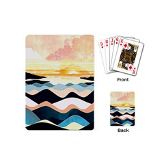 Sea Waves Wave Painting Ocean Water Playing Cards Single Design (mini) by Wegoenart