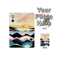 Sea Waves Wave Painting Ocean Water Playing Cards 54 Designs (mini) by Wegoenart