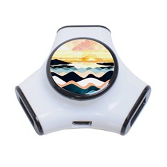 Sea Waves Wave Painting Ocean Water 3-port Usb Hub by Wegoenart